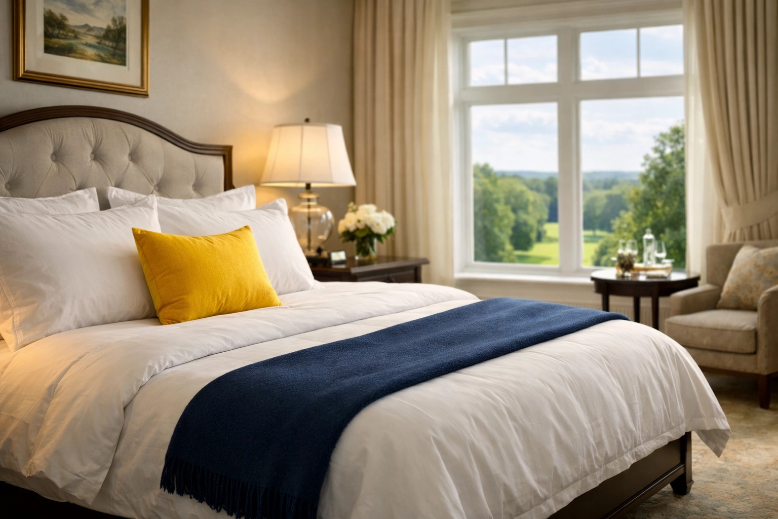 Spotless Dover mansion bedroom suite featuring high-end residential cleaning Massachusetts standards.