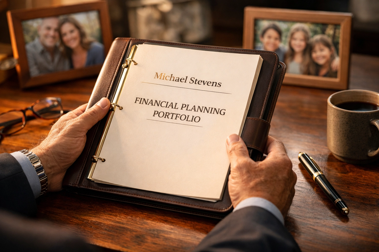Retirement planning documents and financial strategy on desk