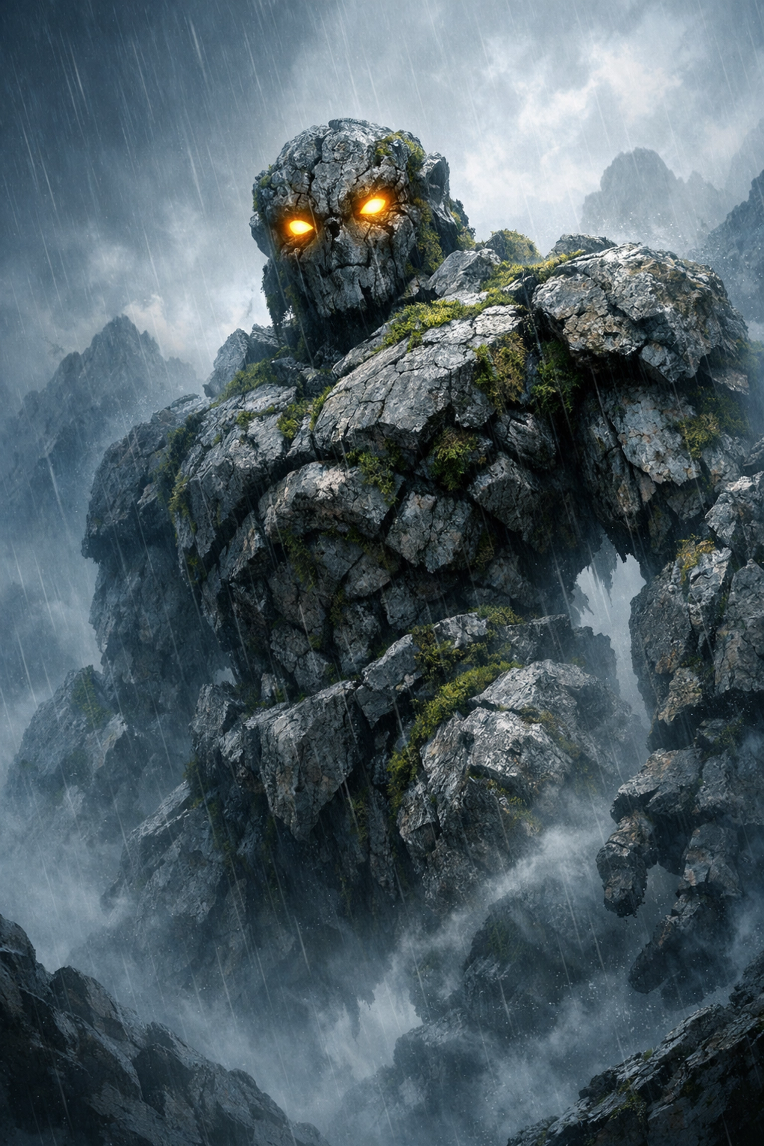 Ancient stone Guardian blocks Elena's path to test her faith on the mountain