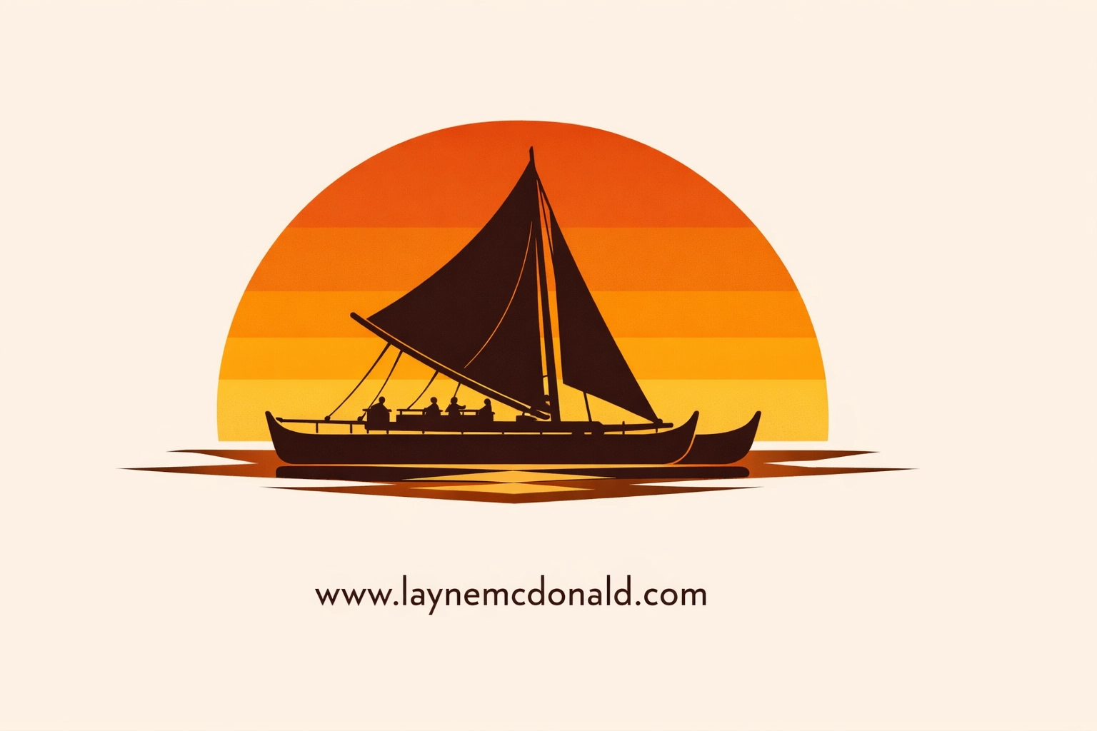 Silhouette of a Polynesian voyaging canoe at sunrise symbolizing leadership and family values for Christian movie night.