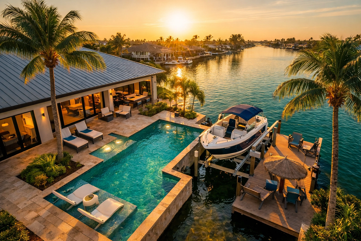 Cape Coral waterfront vacation rental property with pool and dock for short-term rental investment