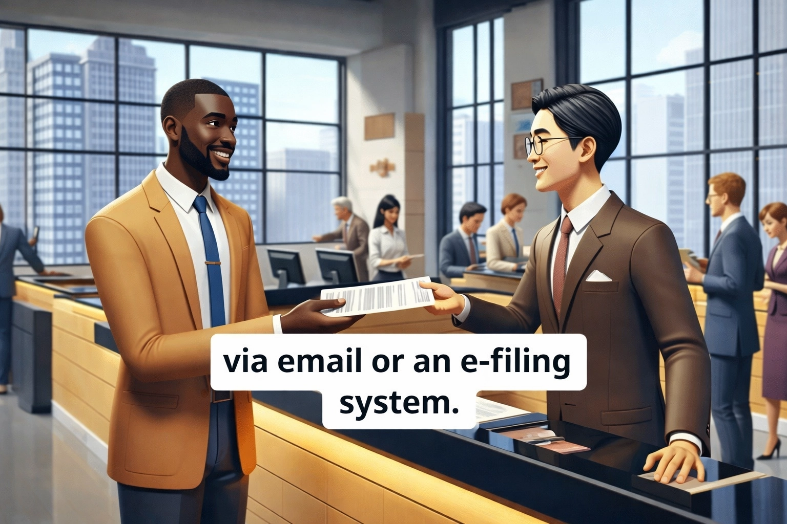 Filing documents at the courthouse