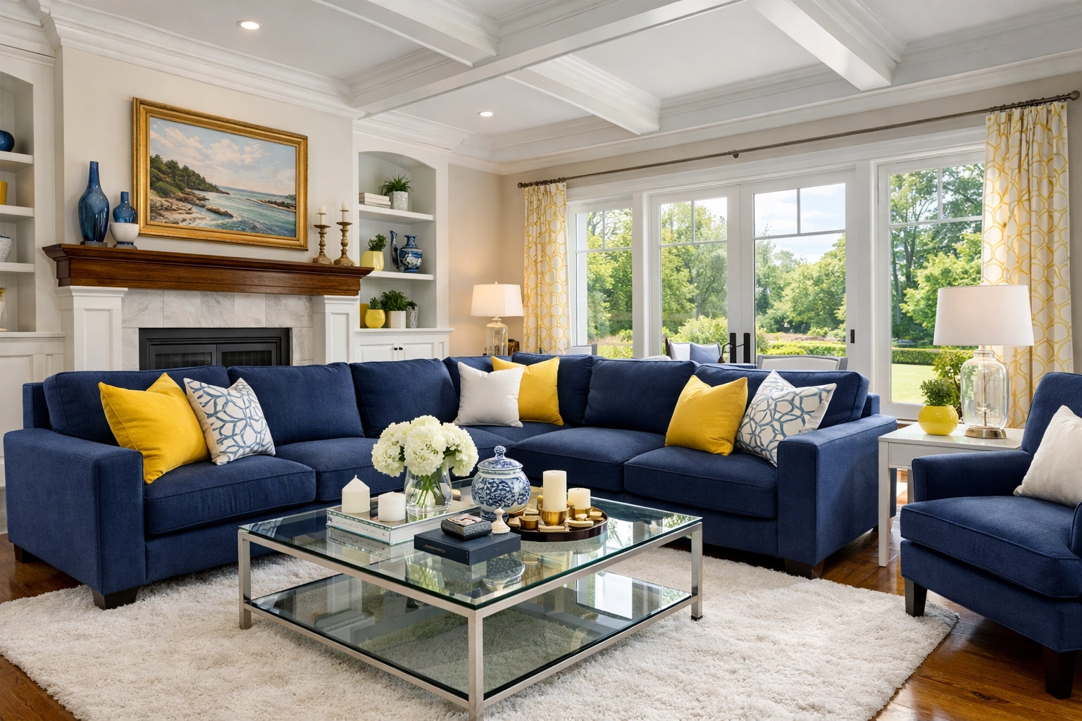 Sparkling clean Massachusetts living room showcasing high-end professional move-in/move-out cleaning services.