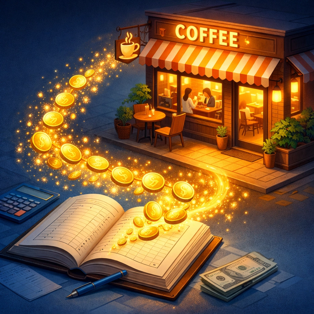 Small business coffee shop reclaiming profits through reduced crypto merchant processing fees