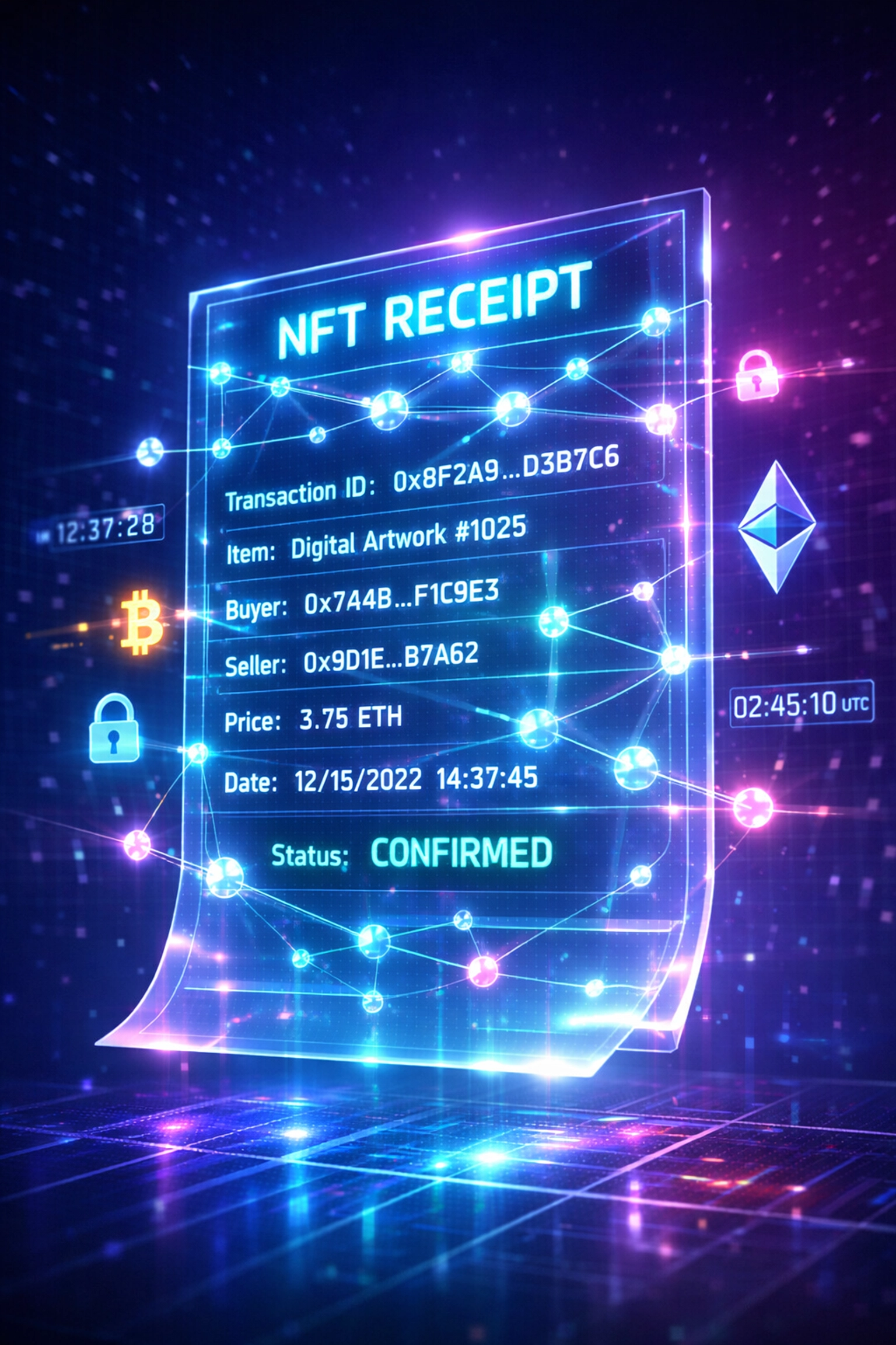 NFT receipt on blockchain for automated merchant transaction record-keeping