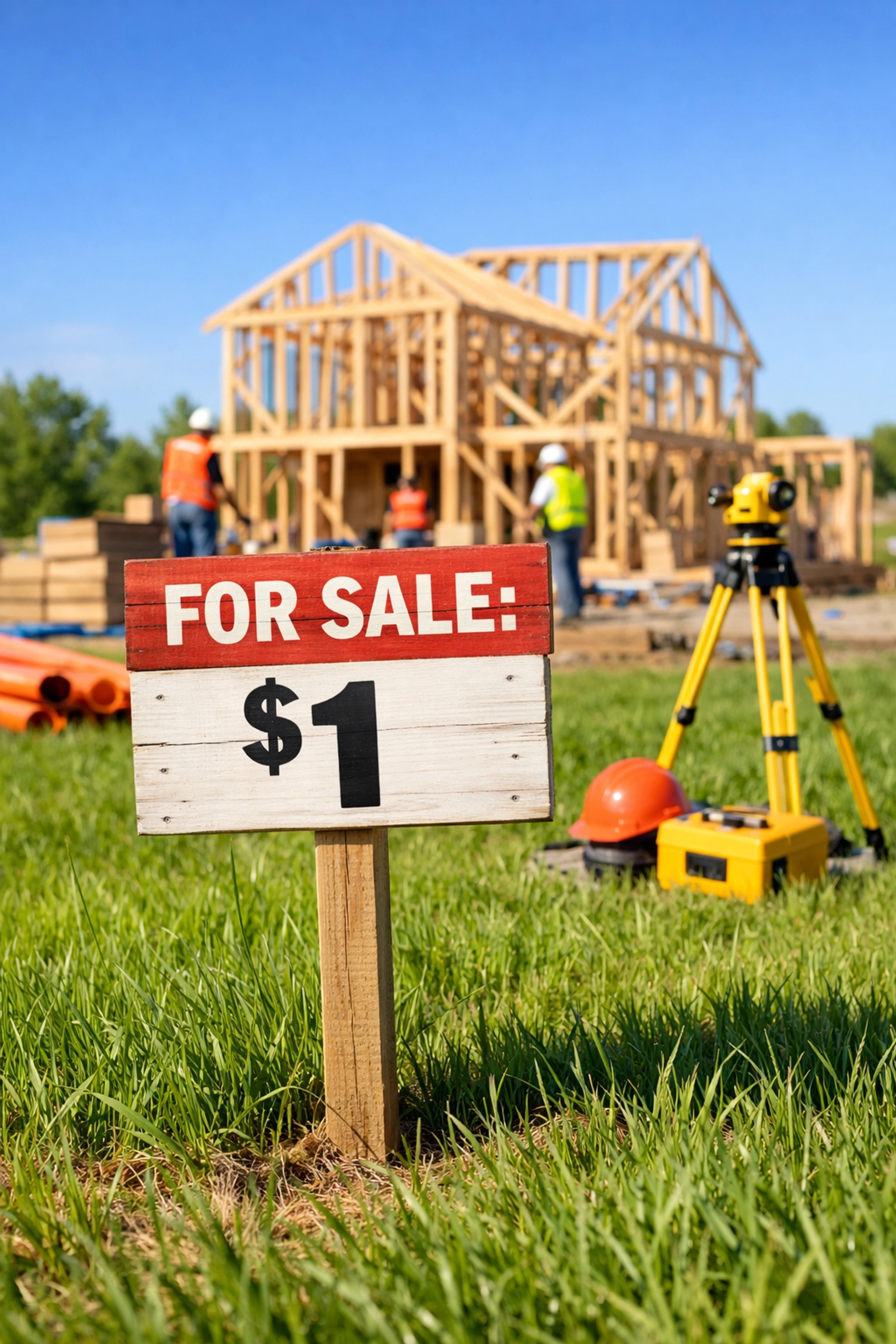 Winston-Salem $1 lot with new affordable housing construction in progress