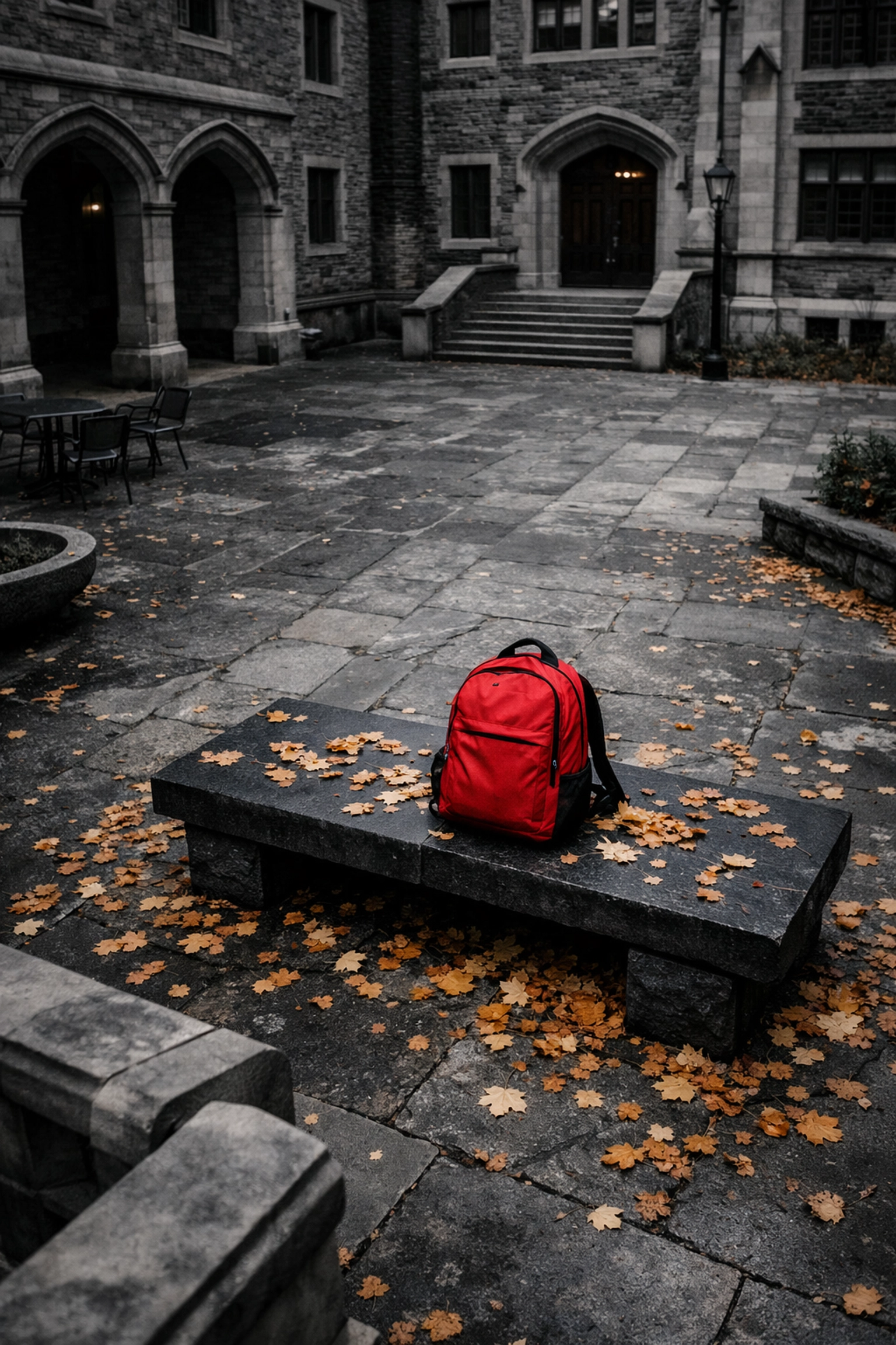 An empty Montreal university courtyard illustrating the impact of new Canadian study permit caps.