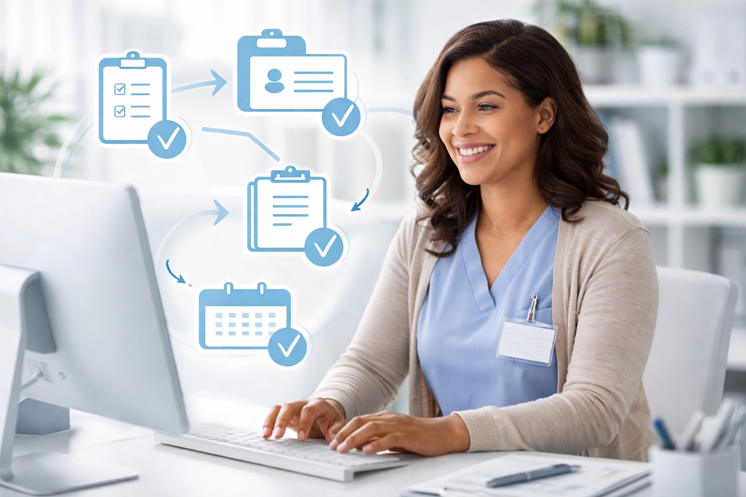 SNF admissions coordinator using automated DD214 verification software with streamlined workflow