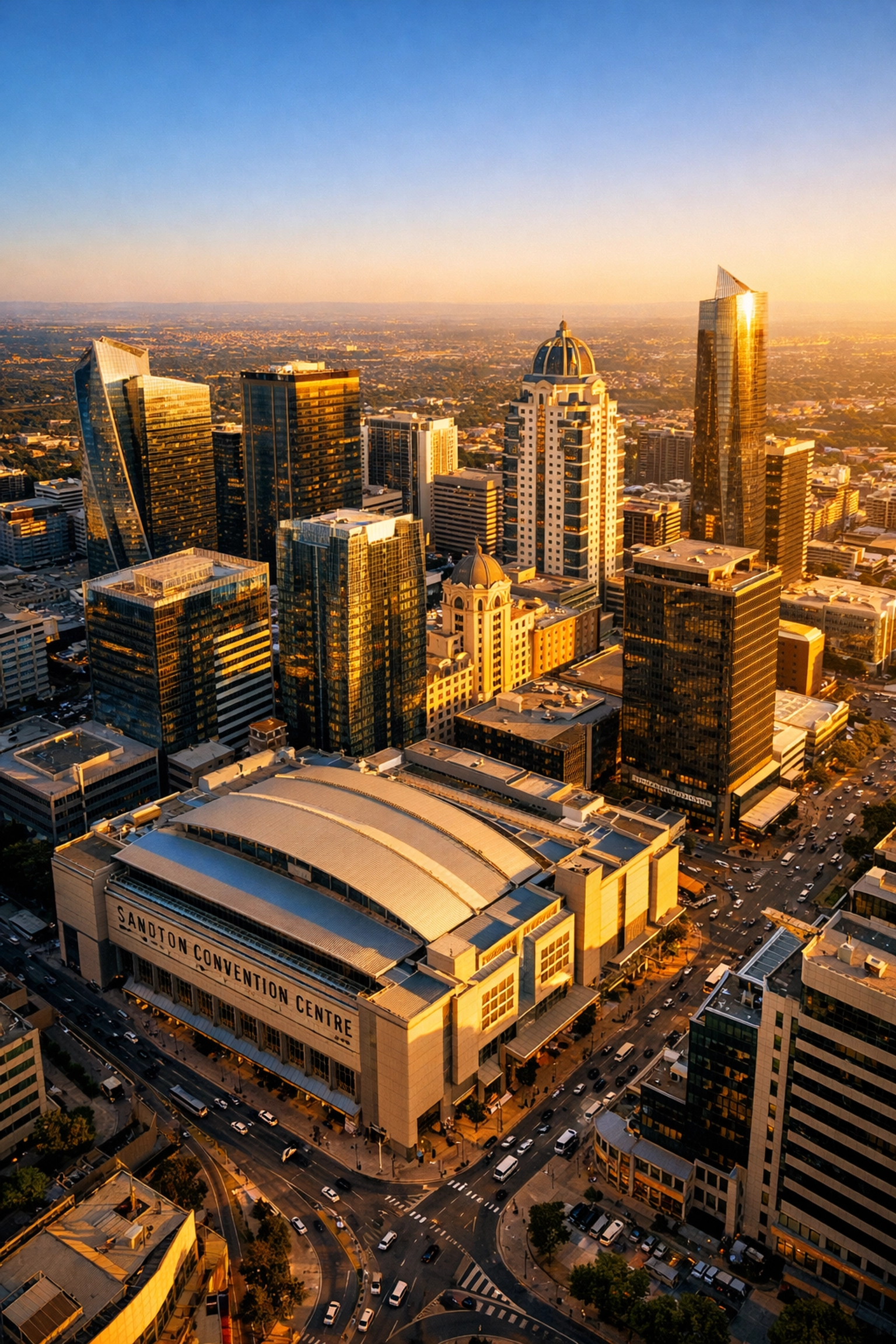 Mining conferences Africa 2026 venue Sandton Convention Center skyline view South Africa