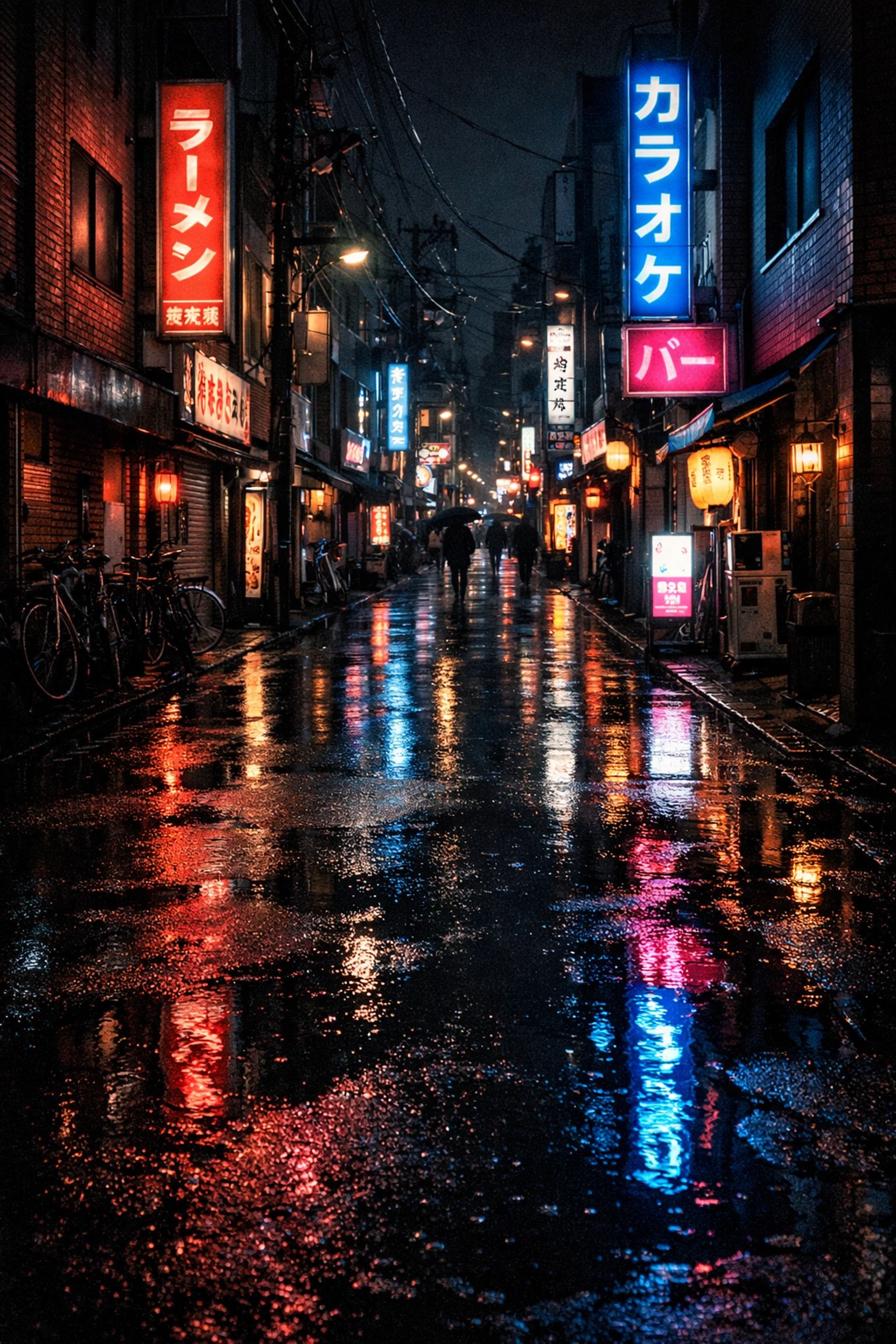 Night city street with natural grain, avoiding common noise reduction photo editing mistakes.