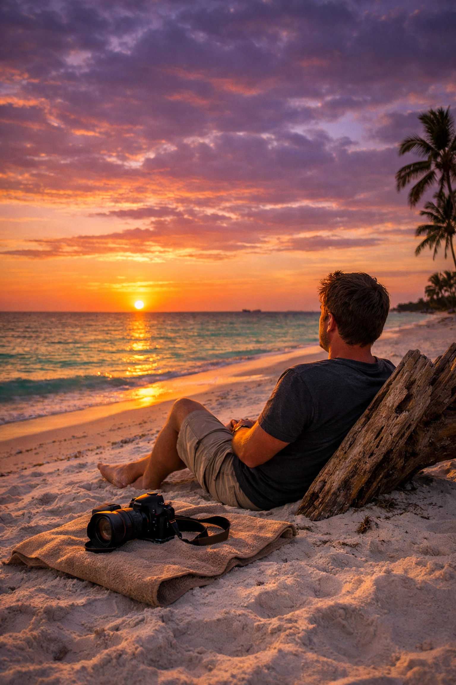 7 Mistakes You’re Making with Image Compression (and How Pixel-Shrink.com Fixes Them) 4 Relaxed photographer at a Cape Coral beach enjoying efficient workflow thanks to batch image processing.