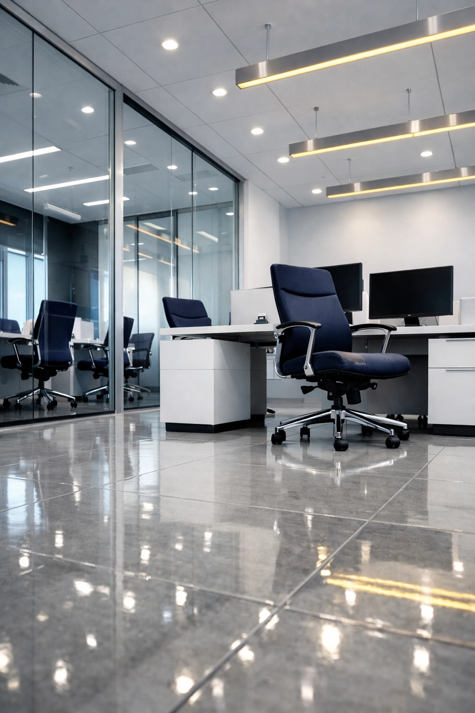 Spotless corporate office suite representing high-quality commercial cleaning and office cleaning.