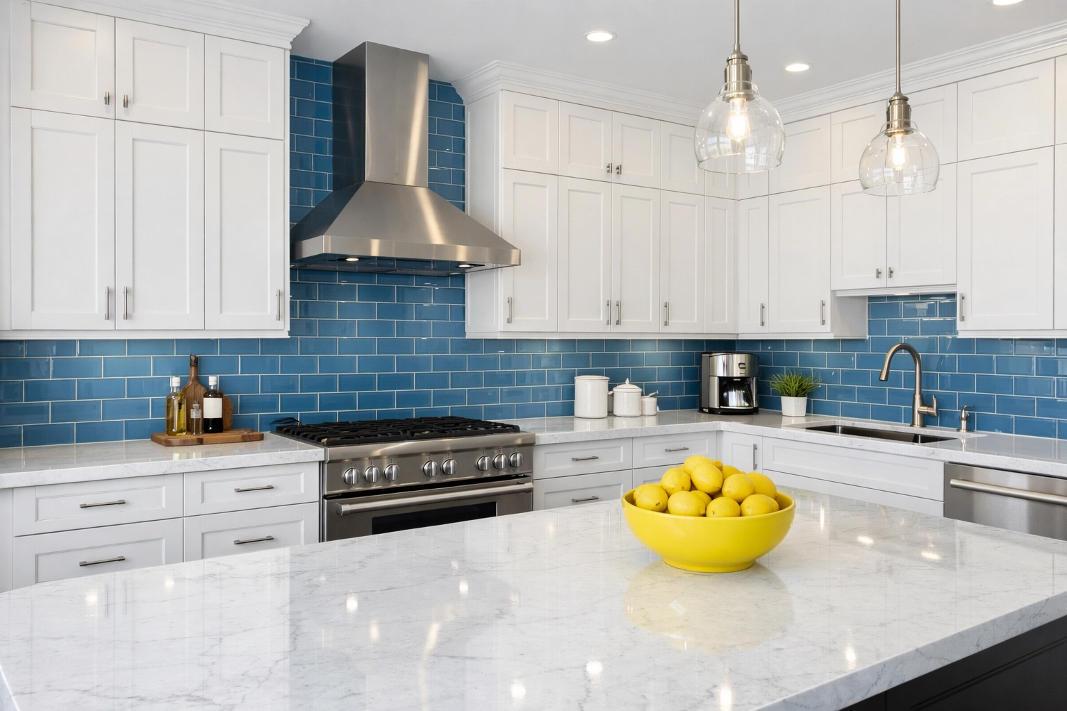 Clean, dust-free kitchen in Bolton, MA after a professional post-renovation deep cleaning.