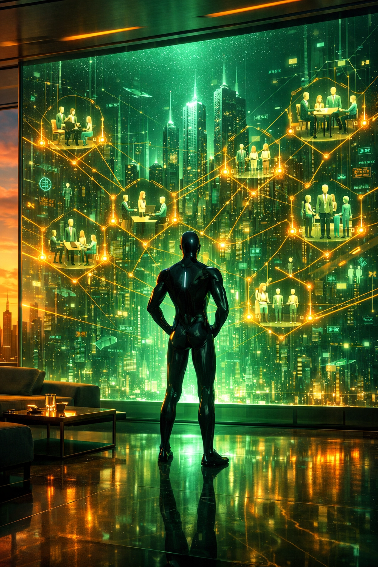 Futuristic digital city visualization representing the innovation and global scale of Larecoin's Web3 ecosystem.