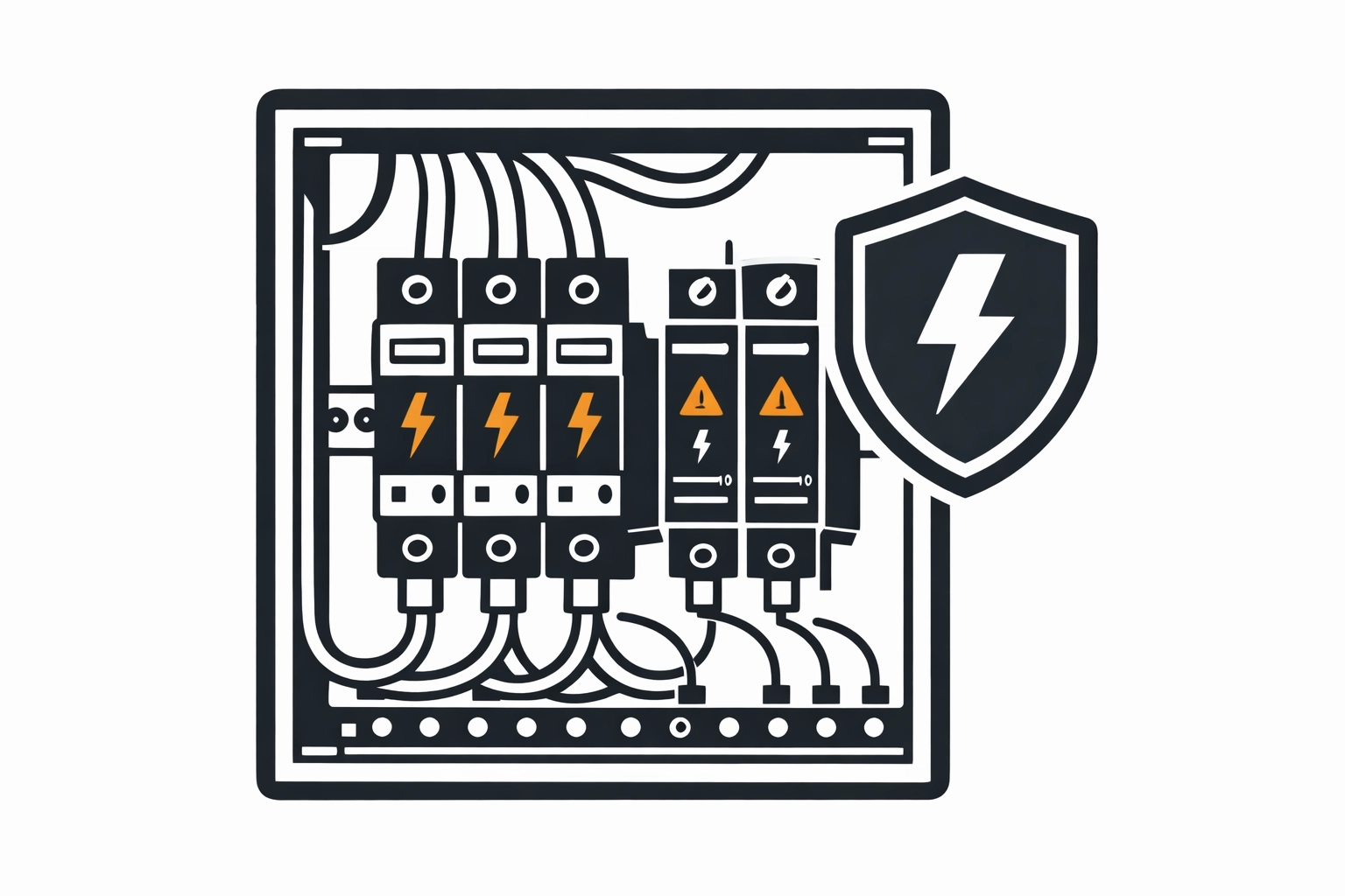 Elektriker prüft Überspannungsschutz im Verteilerkasten in Wien
