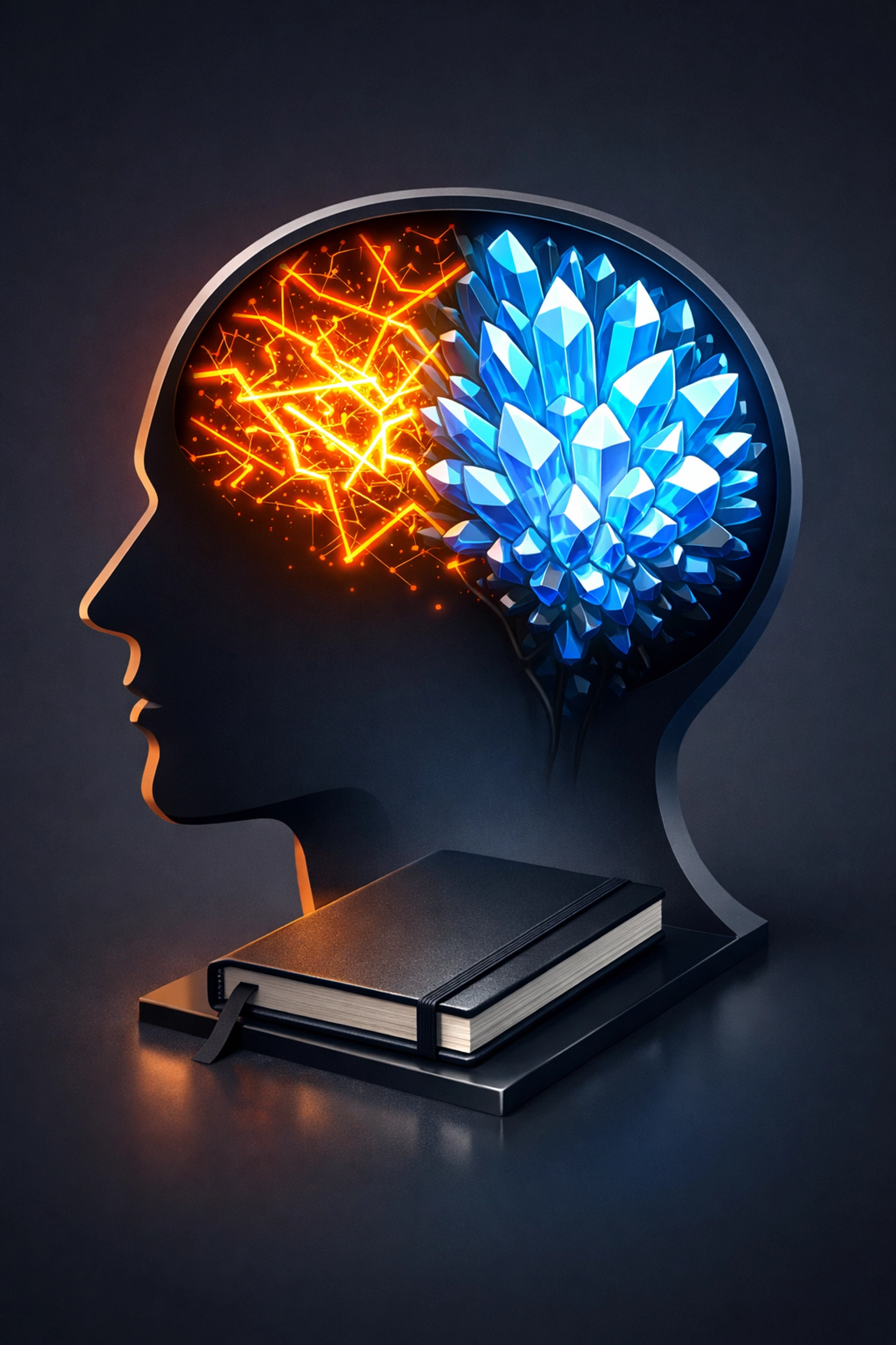 Diagram showing how journaling regulates brain activity between the amygdala and prefrontal cortex for anxiety relief.