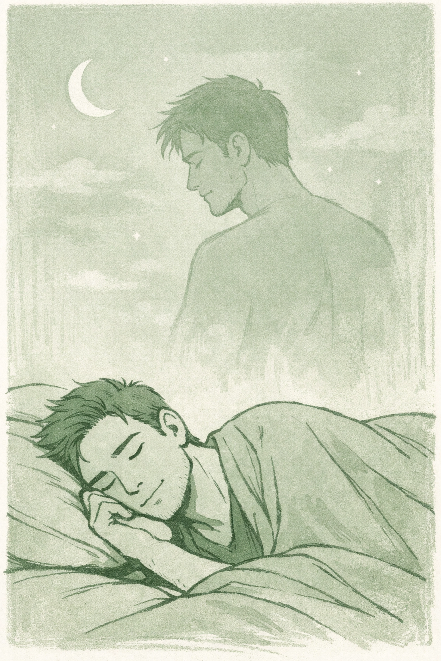 Man dreaming of mysterious lover - LGBTQ+ romance exploring loneliness and connection