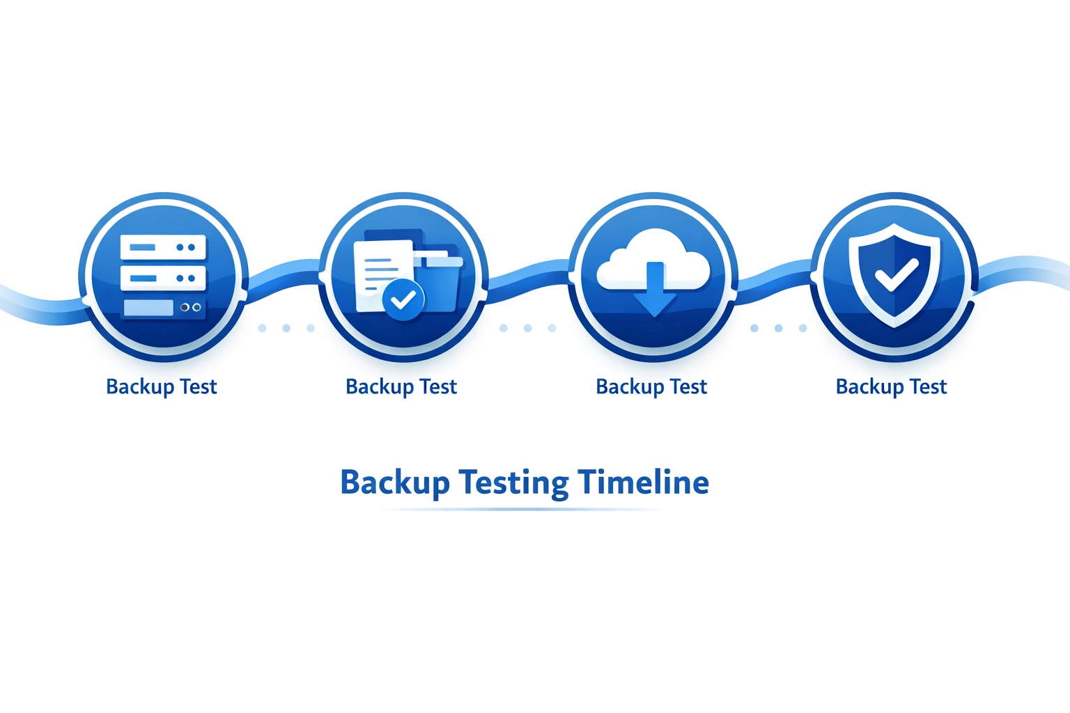 Regular backup testing schedule with checkpoints for servers and cloud storage