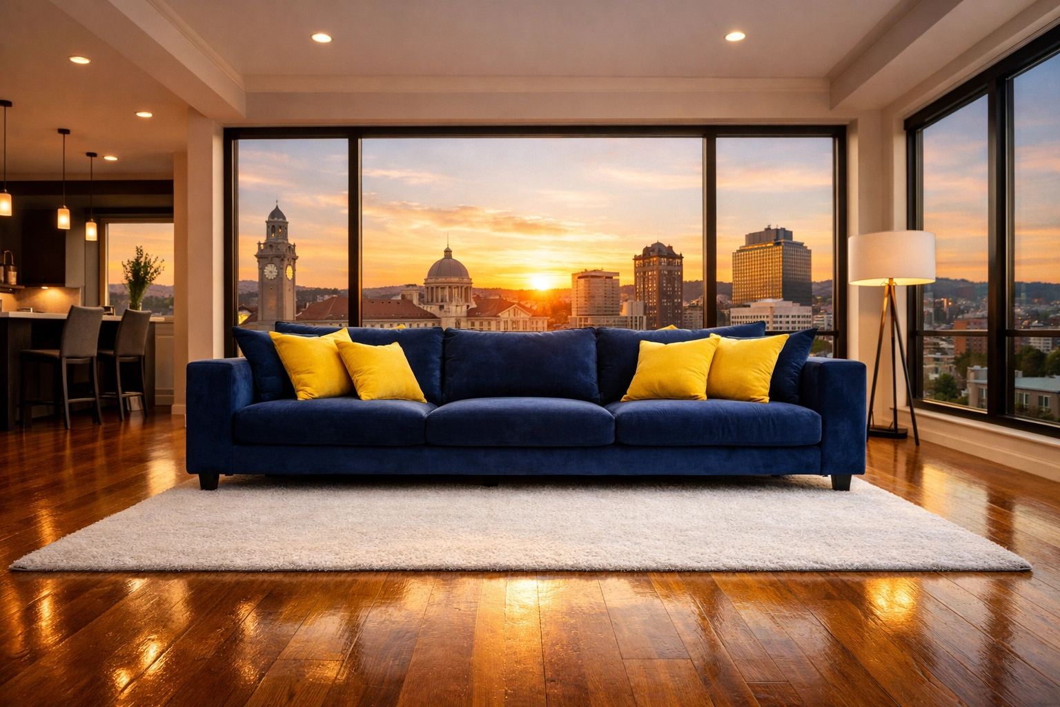 Immaculate living room after professional move-out cleaning Worcester for local apartments.