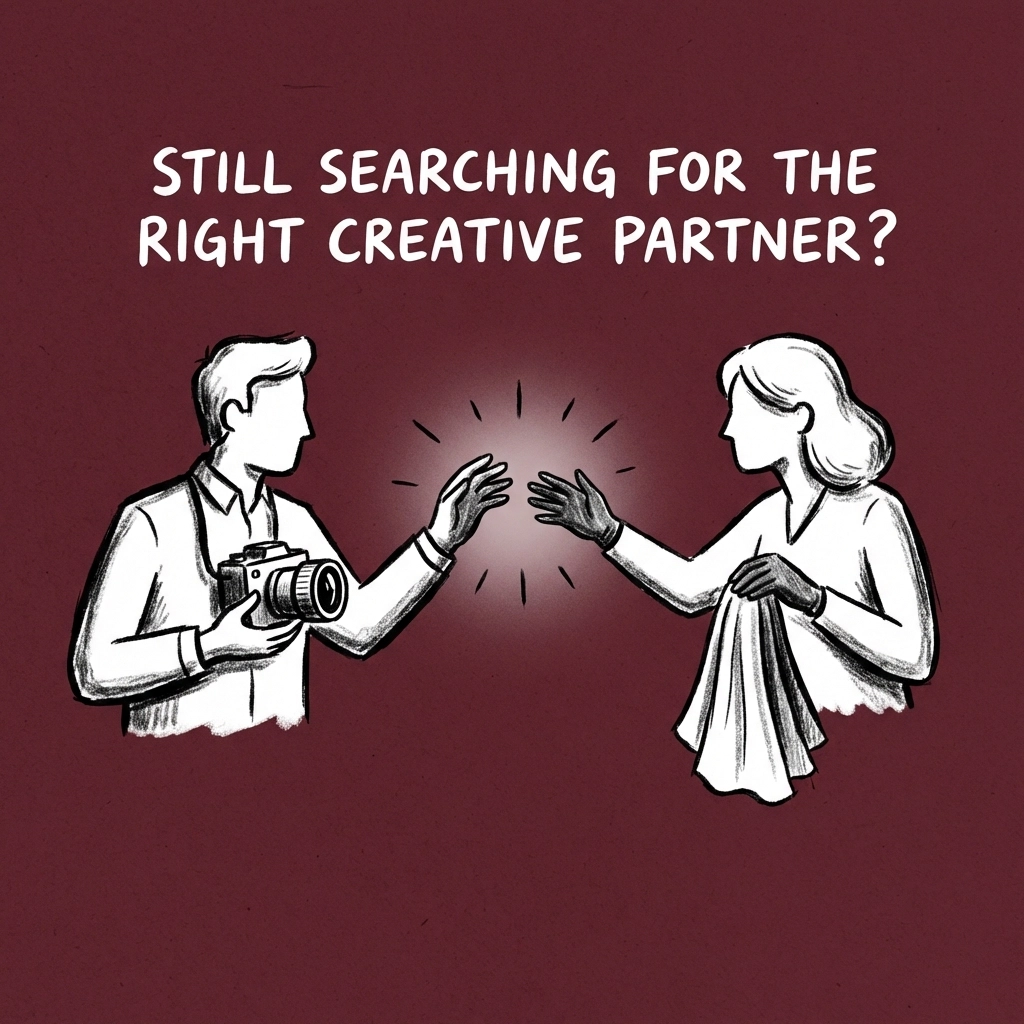 Photographer and stylist reaching out to collaborate, representing creative partnerships at IncluHub.