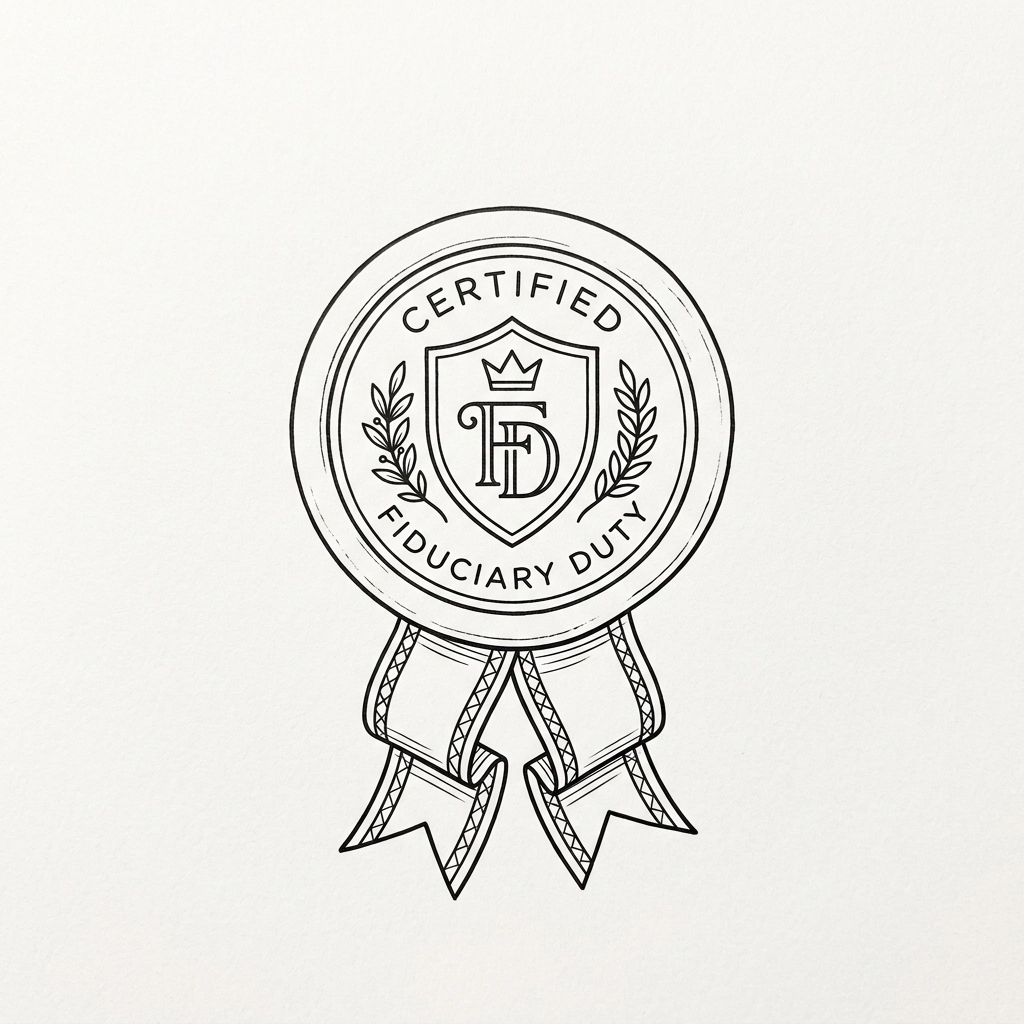 A hand-drawn seal representing the fiduciary commitment and the high standards of the CFP® professionals at InSight Financial Planners.
