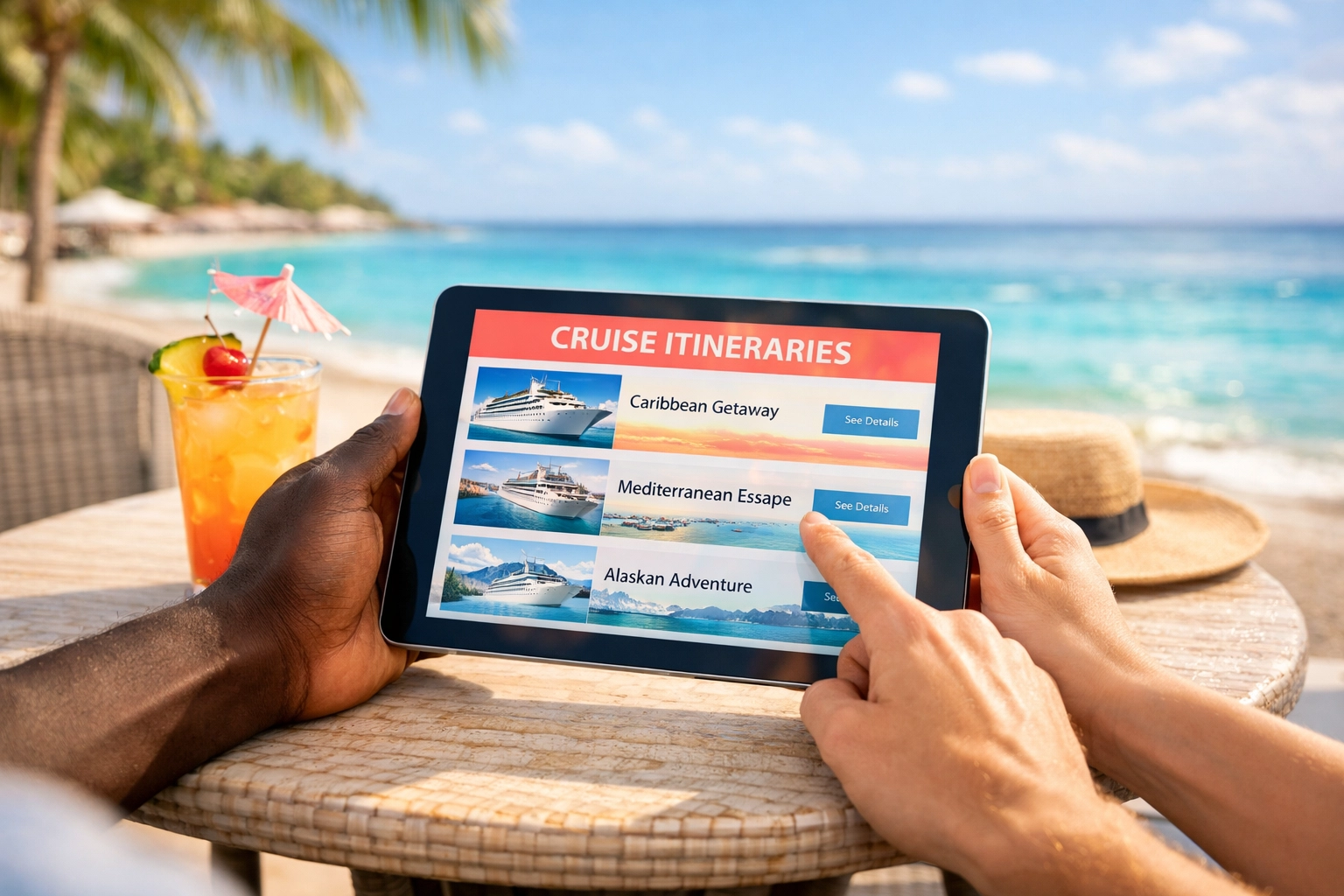 Couple planning adults only cruise booking with lifestyle cruises travel agent assistance