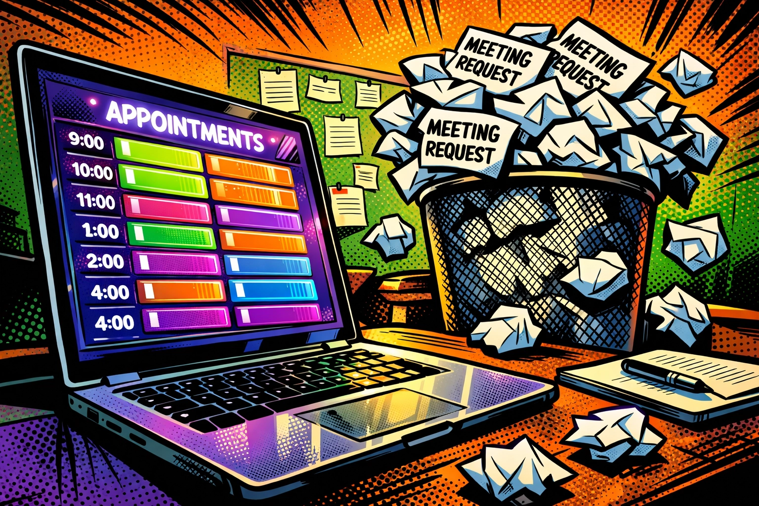 Automated appointment scheduling system showing organized calendar replacing email back-and-forth