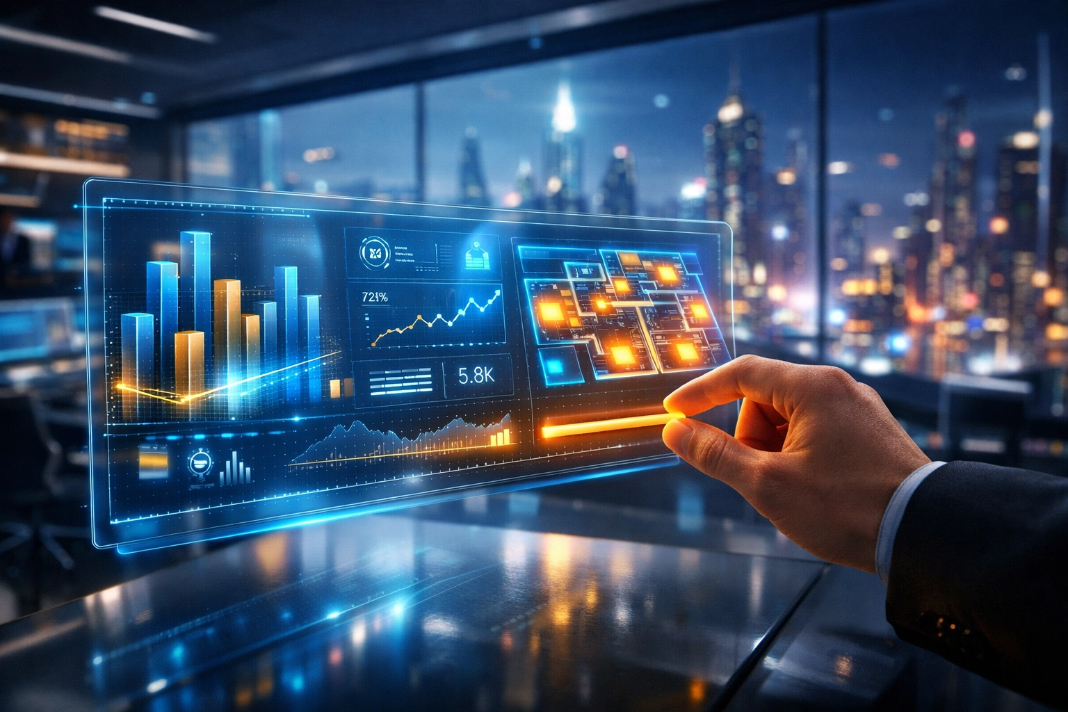 Metaverse merchant managing financial data and store analytics using Larecoin AI for reduced fees.