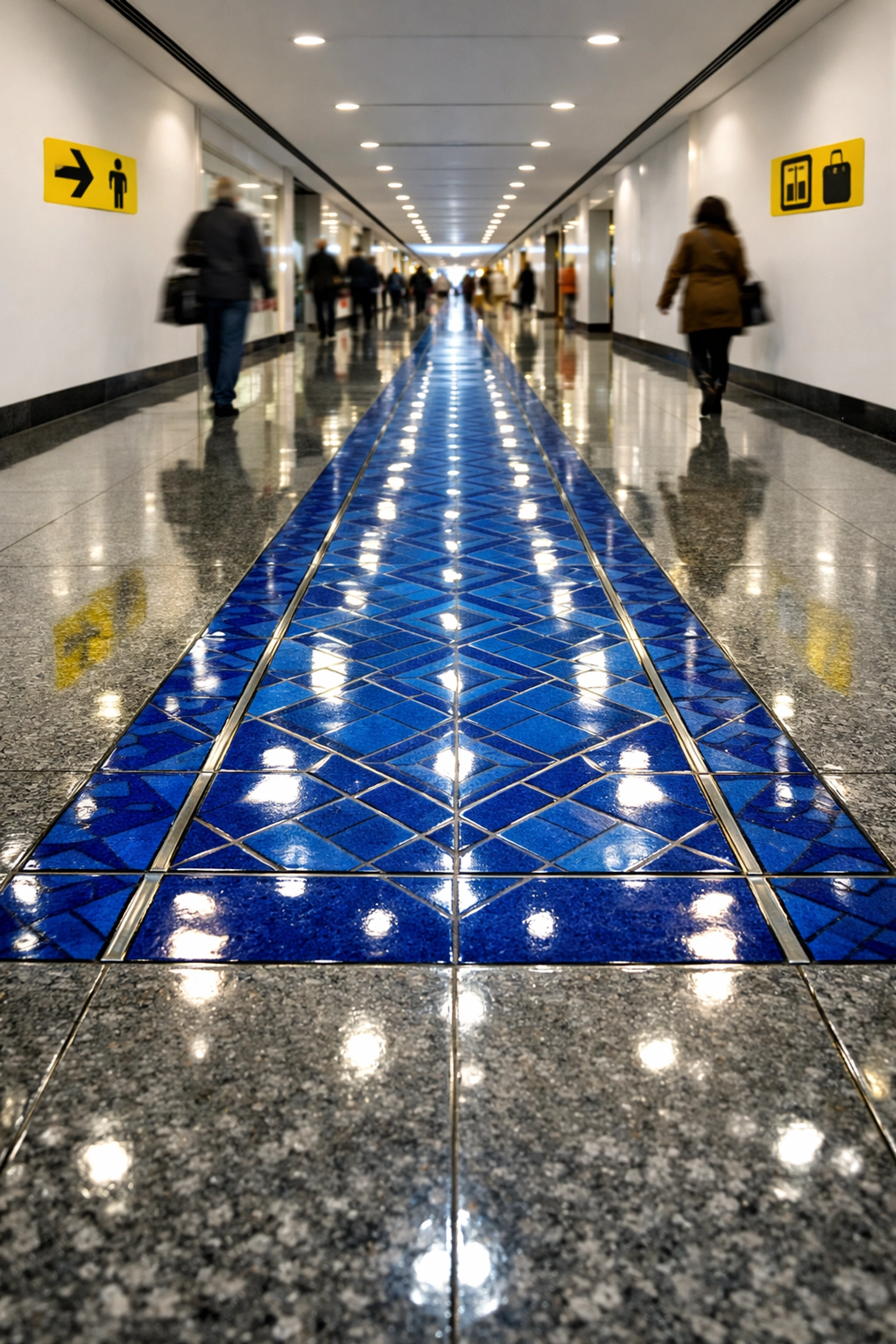 Shiny, high-gloss corridor floors in an Ashburnham commercial building maintained by professional cleaners.