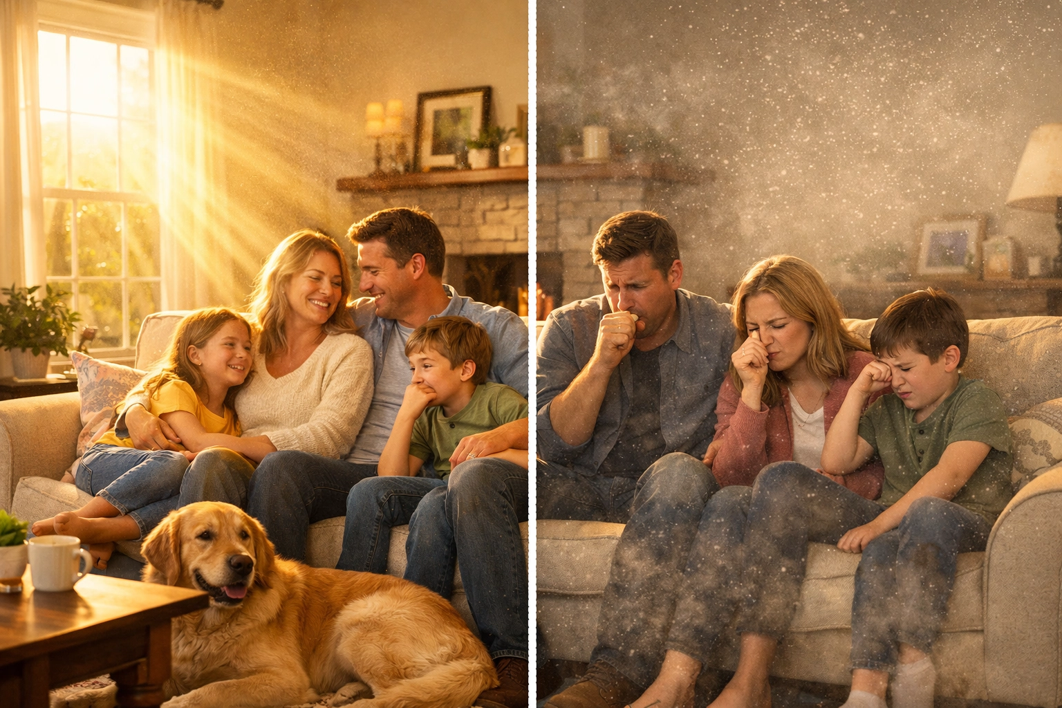 Chester County family enjoying clean indoor air after professional HVAC duct cleaning