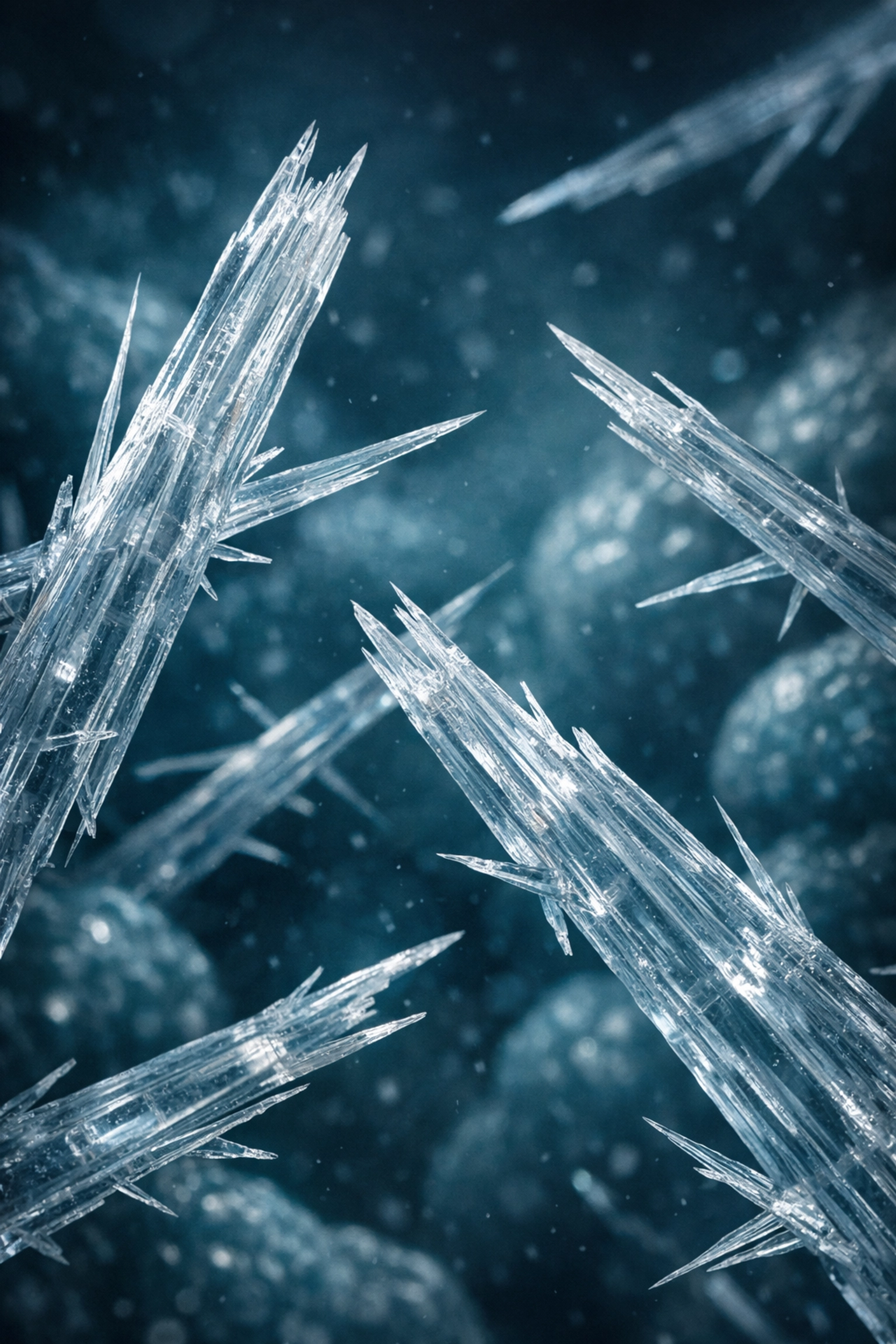 Microscopic visualization of hazardous needle-like asbestos fibers posing respiratory health risks.