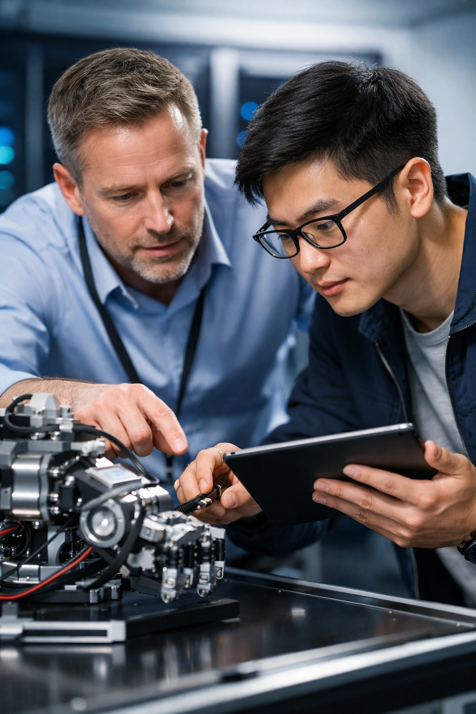 Hands-on corporate training with robotic hardware to develop digital fluency and technical workforce skills.