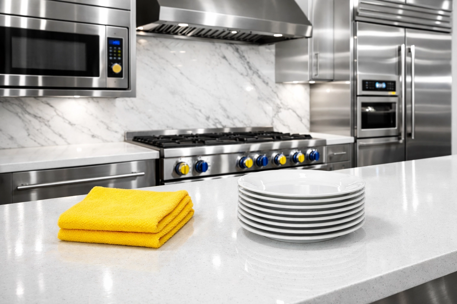 A professionally cleaned Worcester kitchen featuring spotless counters and appliances.