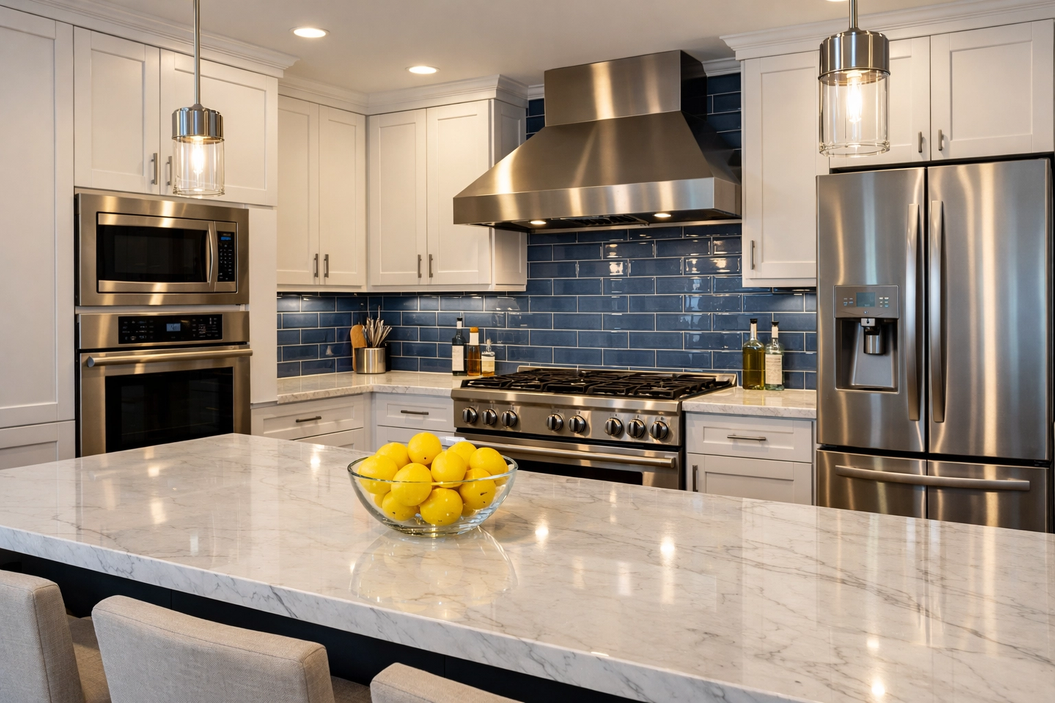 Gleaming modern kitchen in a Boston condo following a thorough move-out cleaning service.