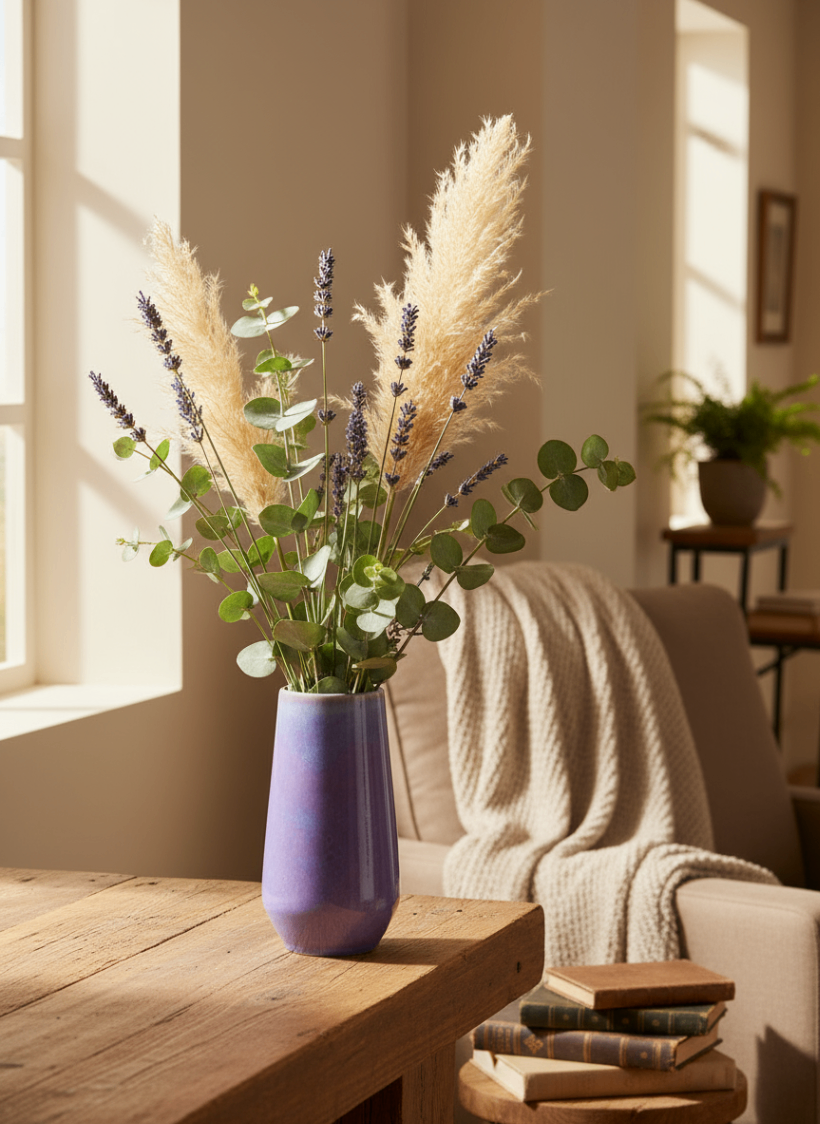 Ceramic Memorial Vase with Cremated Remains