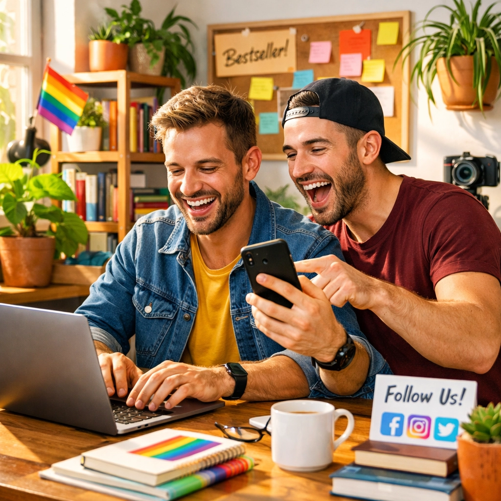 Creative gay authors successfully using social media tools to promote their MM romance books and reach readers.