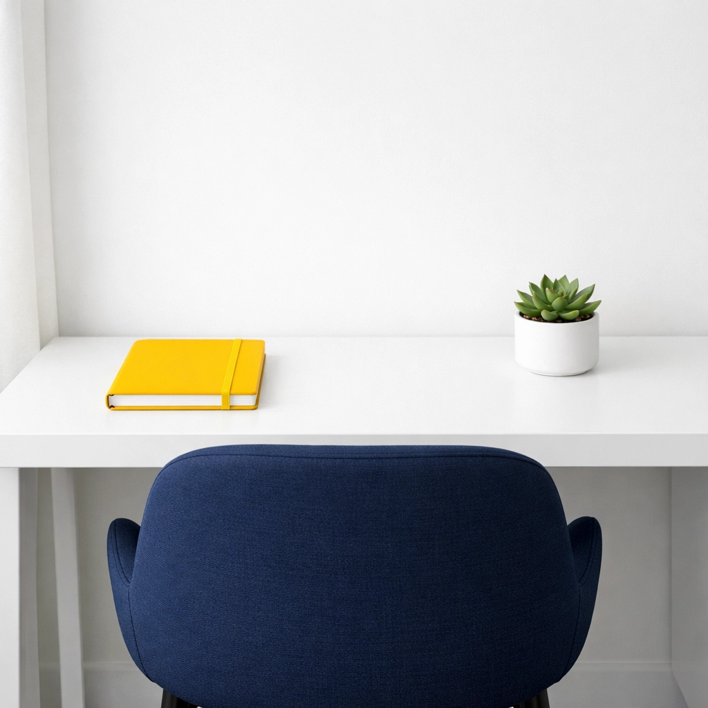 A clutter-free home office maintained with bi weekly house cleaning services in West Yarmouth.