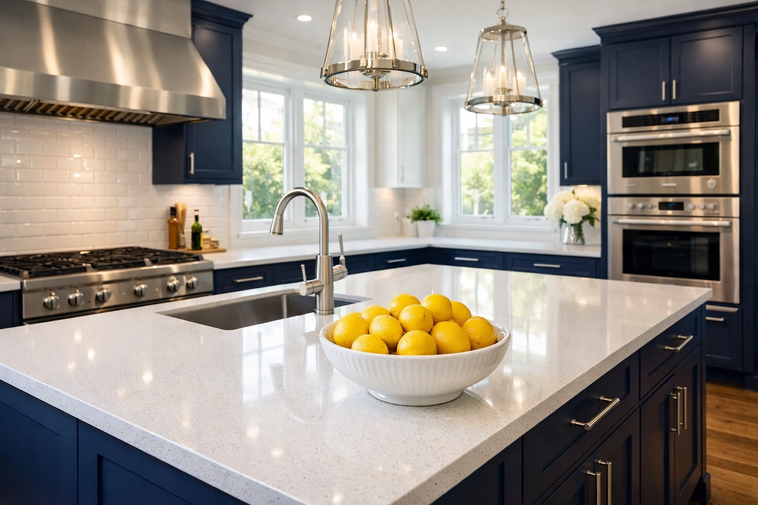 Spotless luxury kitchen in Springfield, MA, after a professional residential cleaning MA service.