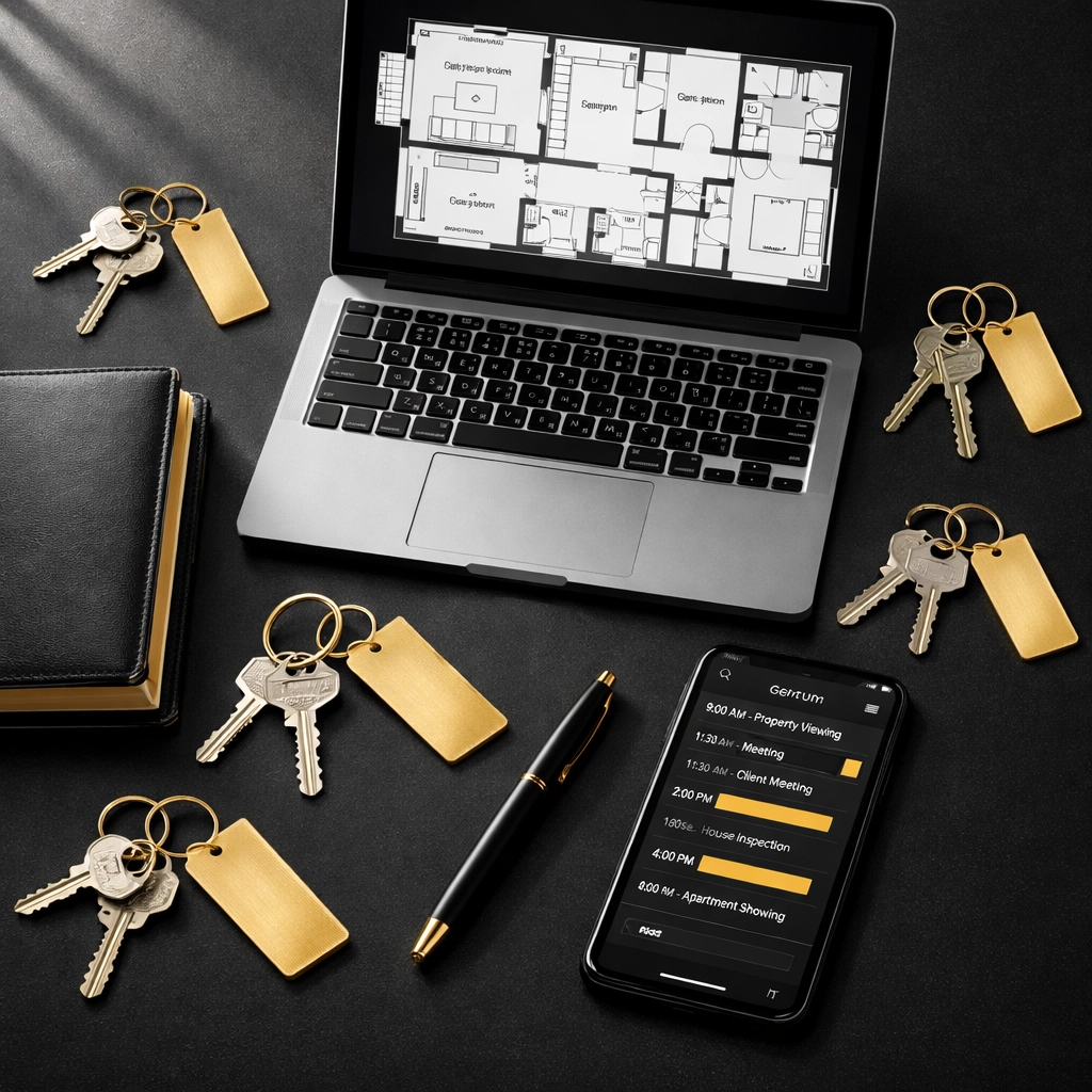 Multiple property keys and floor plans on desk showing landlord portfolio management challenges