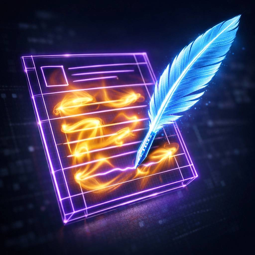 Digital quill crafting content to help small businesses scale their SEO blog writing.