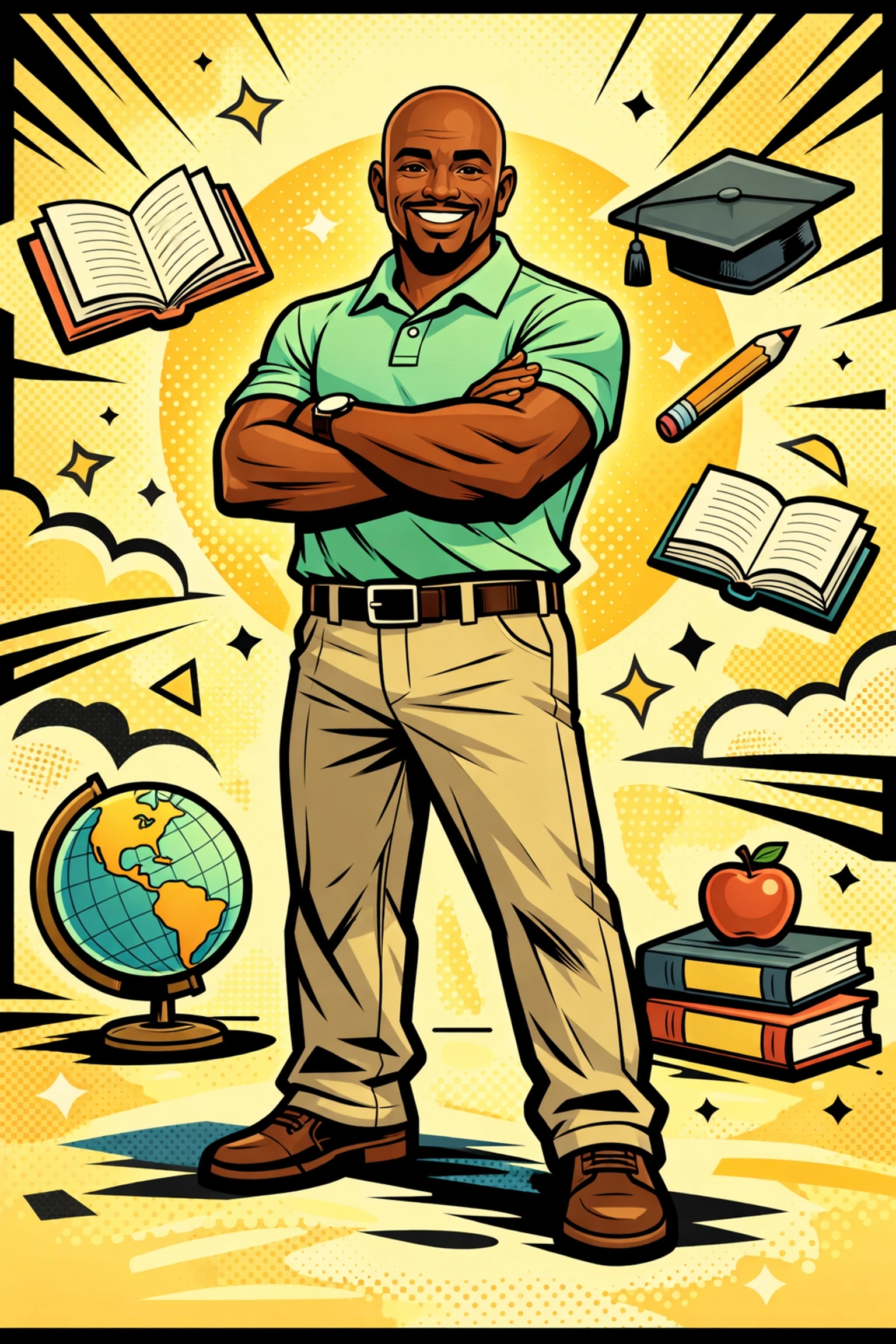 Professor Antonio CRC literacy champion character promoting Word of the Day vocabulary series