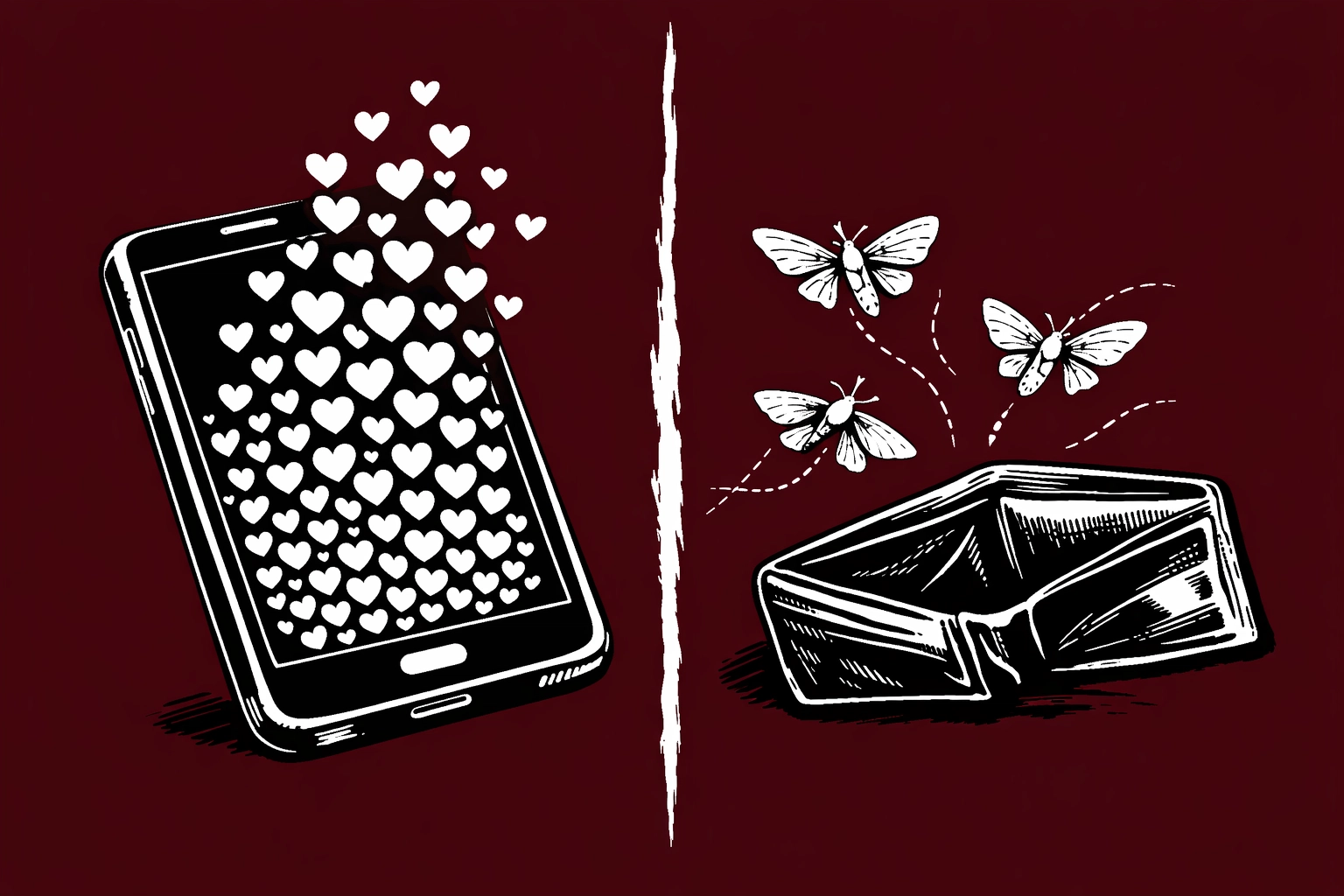 Social media likes versus empty wallet illustrating creator portfolio monetization gap