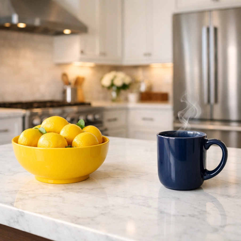 Spotless luxury kitchen island in Natick after a professional weekly cleaning service.