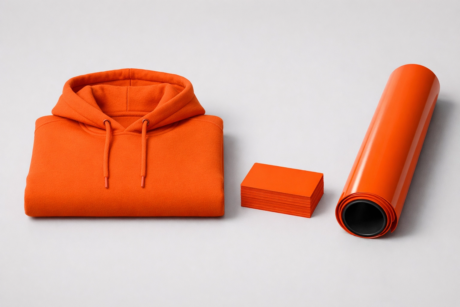 Total brand refresh kit with matching custom uniforms, business signage, and professional cards.