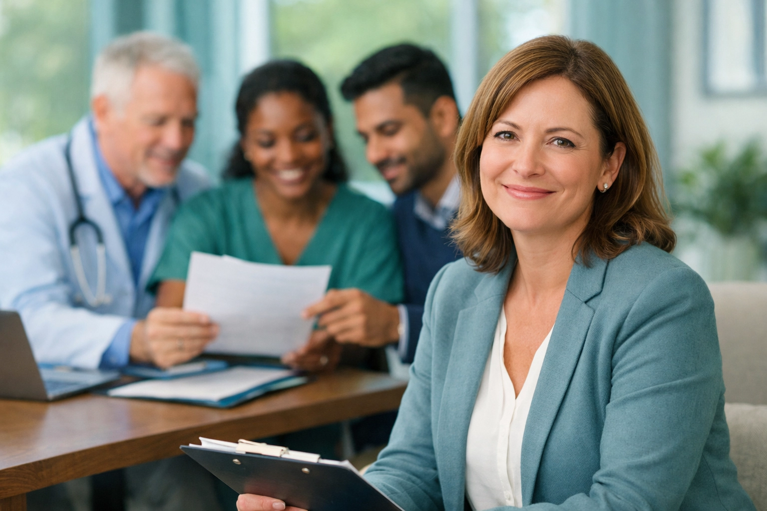 Healthcare team collaborating on mental health insurance denial appeals