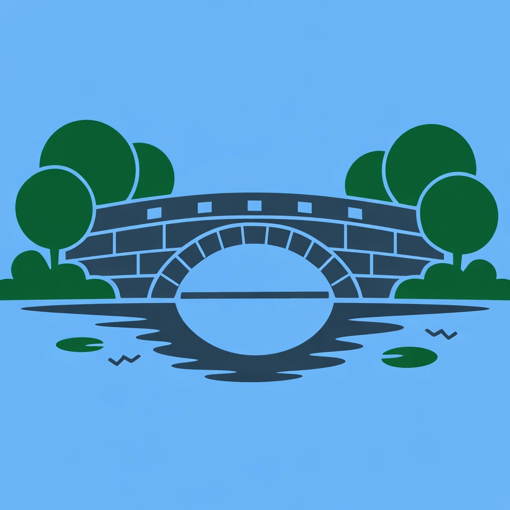 15 Funnest Family Activities to Do at the Best Places to Take Pictures 1 Minimalist illustration of a classic stone bridge in Central Park, ideal for family portraits.