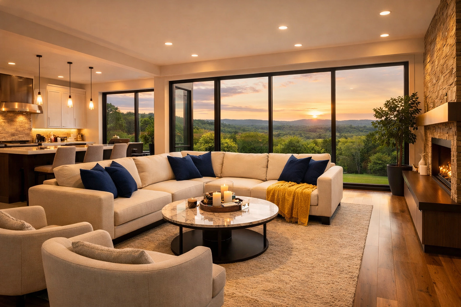 A clean, sunlit living room showing the sanctuary created by expert residential cleaning MA deep cleaning.