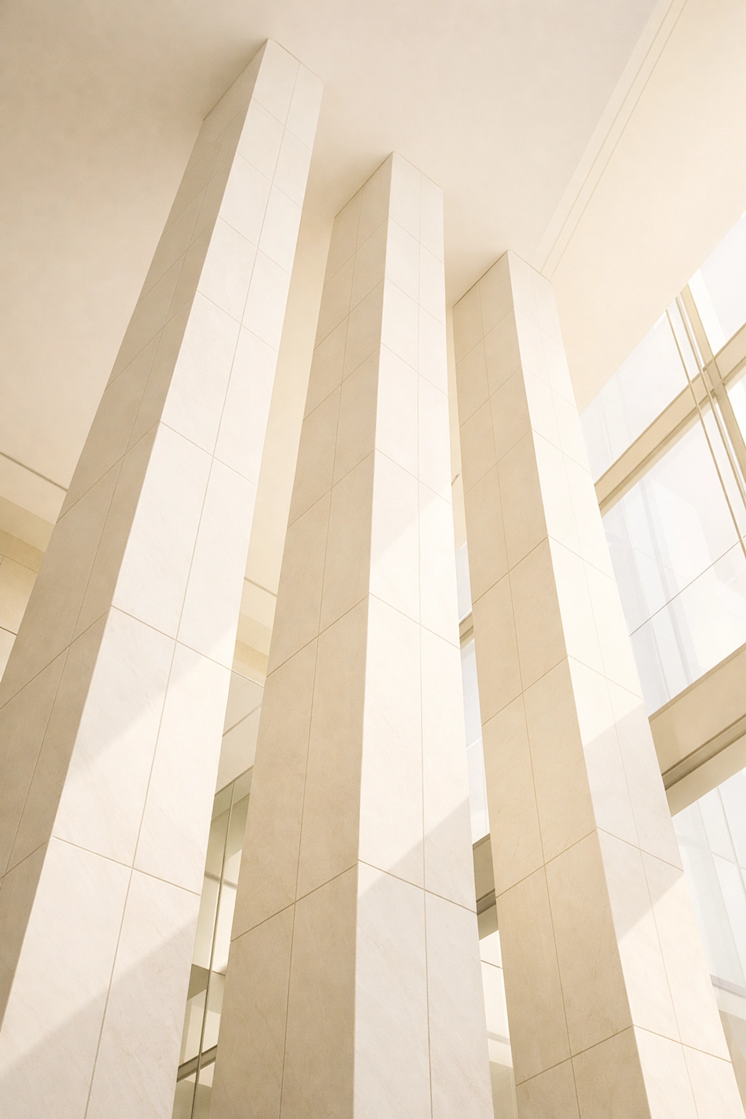 Strong architectural columns representing a solid financial foundation and clean business bookkeeping records.