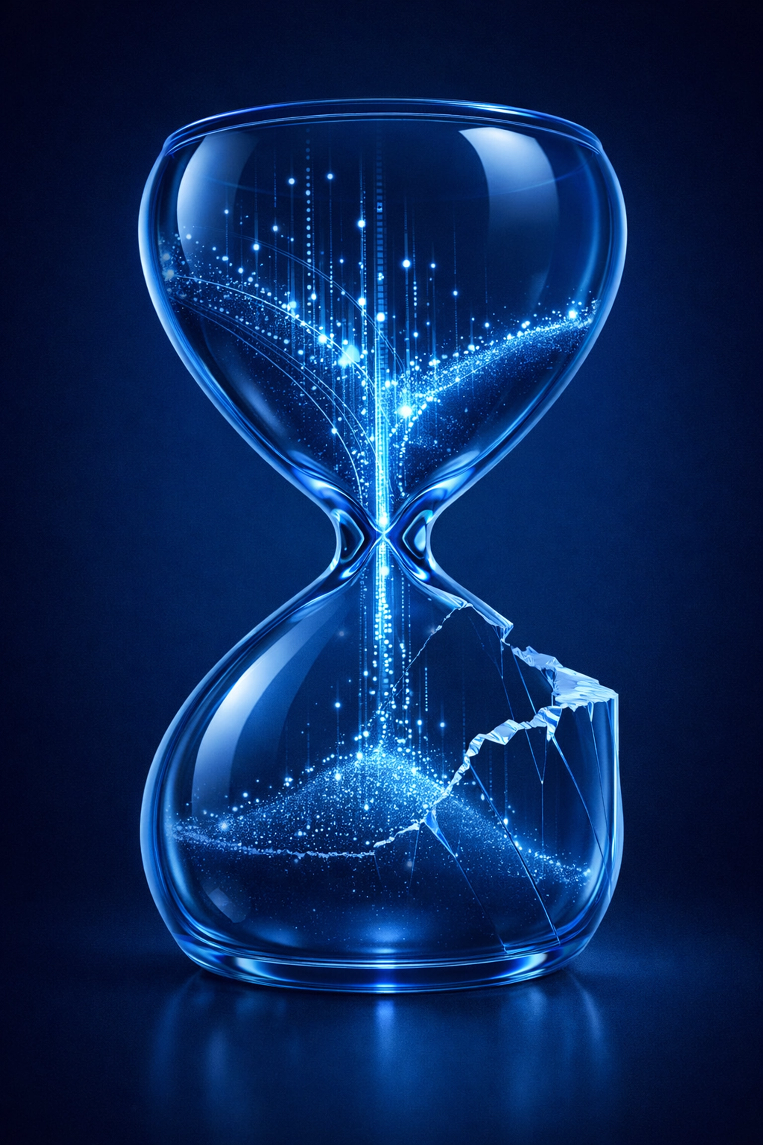 Minimalist blue hourglass representing the 2026 BADR tax deadline for an accountancy practice sale.