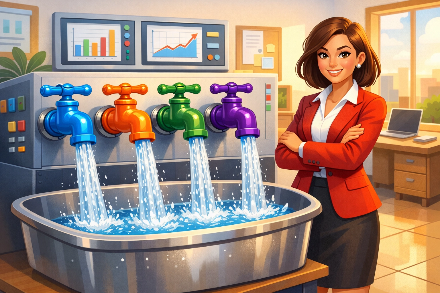 Business owner managing multiple marketing lead sources flowing into a single enquiry basin.